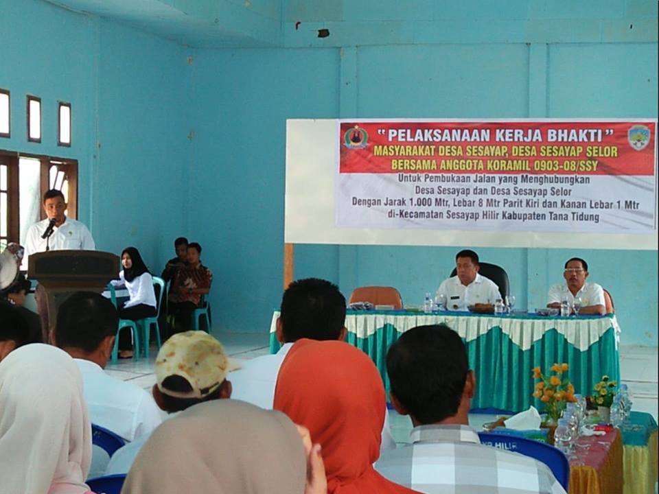 Pelaksanaan kerja Bhakti Masyarakat Kec Sesayap Hilir dan Anggota Koramil  0903-08/SSY